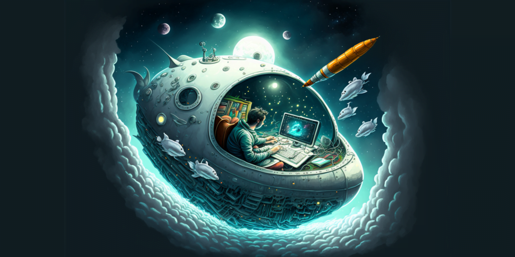 Maria Korolov writer in space ship wide angle illustration a632690d a6d5 470f aec6 5af9ef12932f Midjourney